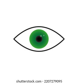 green eye icon. Technology concept. Creative concept. Vector illustration. Stock image.