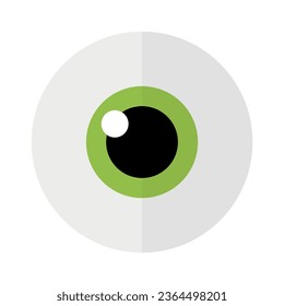 Ilustración vectorial de icono de ojo verde. Béisbol.