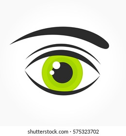 Green eye icon. Vector illustration