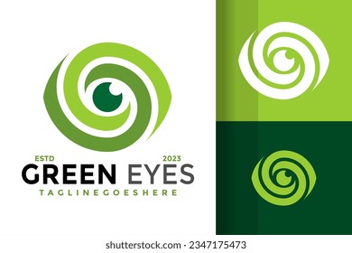 Ilustración del logotipo de Green Eye Illusion diseño símbolo vector ilustración icono