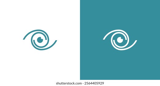 Green Eye Lens with Line Logo Design