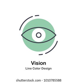 Green eye line color icon