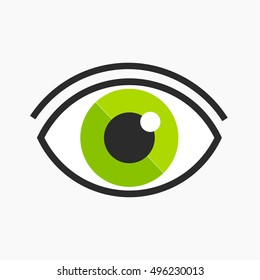 Green eye logo symbol. Vector illustration