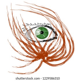green eye mystical vector illustration