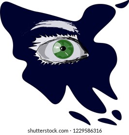 green eye mystical vector illustration