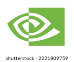 green eye Nvidia logo icon vector template