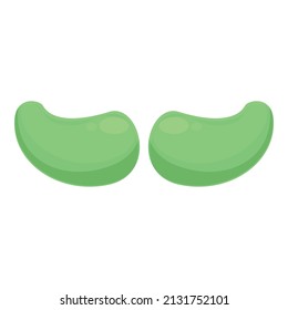 Vector de caricatura de icono de parche de ojos verdes. Cuidado de la piel. Aplicar almohadilla