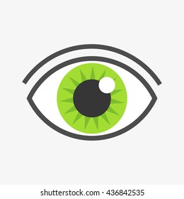 Green eye symbol. Vector illustration