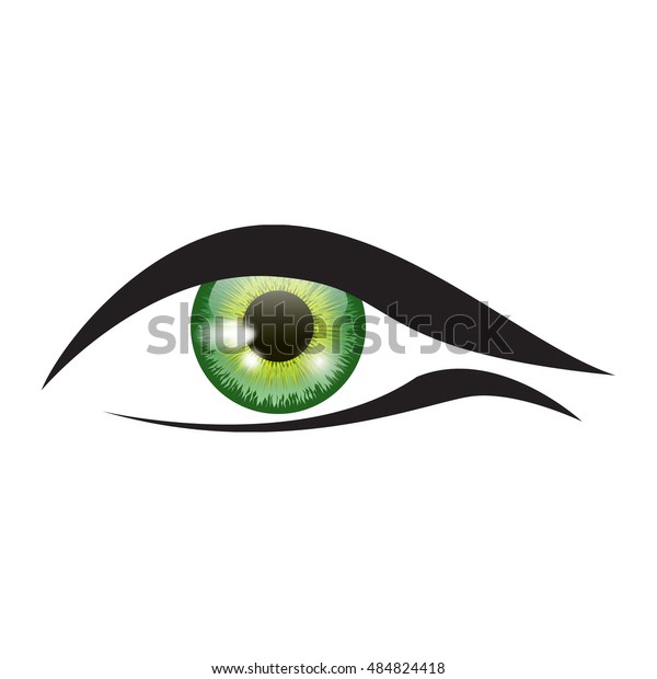 Green Eye Vector Stock Vector (Royalty Free) 484824418 | Shutterstock