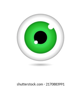 Green Eyeball 3d Icon Vector