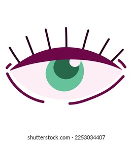 icono de globo ocular verde aislado