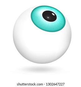 Green eyeball icon. Realistic illustration of green eyeball vector icon for web design isolated on white background