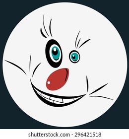 Green eyes emoticon slyly smiling, EPS8 - vector graphics. 
