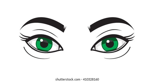 Green Eyes Vector Illustration On White Stock Vector (Royalty Free ...