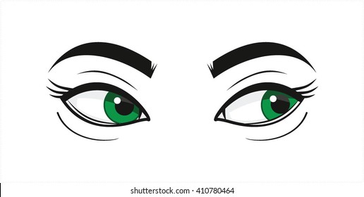 green eyes - vector illustration on a white background.