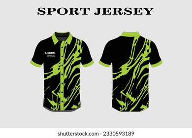 Green Fabric textile design for Sport t-shirt, soccer jersey for soccer club. uniform front and back