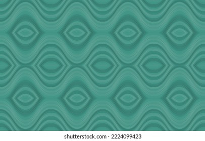 Green fabric textile seamless pattern. Art graphic line wavy stripe patterns print vector abstract background. Geometric wave boho motif ancient vintage retro modern style.