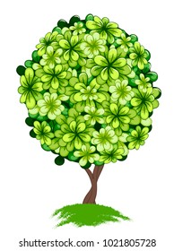 Green fabulous tree on a transparent background