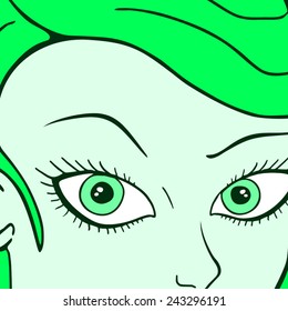 Green face girl