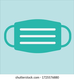 Diseño de icono de máscara verde para la prevención del virus de la corona (covid-19).