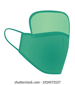 Green face mask with visor. vector