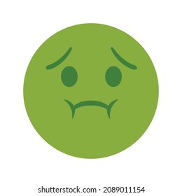 Green Face Nauseated Vomit Emoji Vector