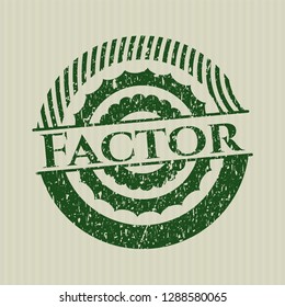 Green Factor distress rubber seal with grunge texture