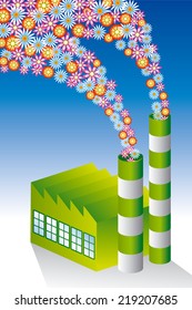 Green factory. Environmentally-friendly factory.