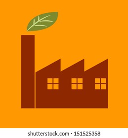 Green factory icon