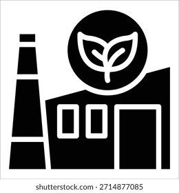 Elemento de icono de fábrica verde para diseño