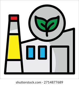 Elemento de icono de fábrica verde para diseño