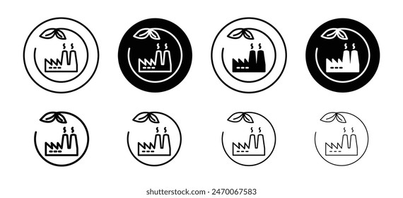 Green factory icon illustrating eco-friendly manufacturing and sustainability, ideal for environmental projects and green initiatives