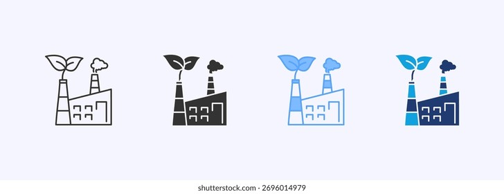 Green Factory Icon Set Multiple Style Collection