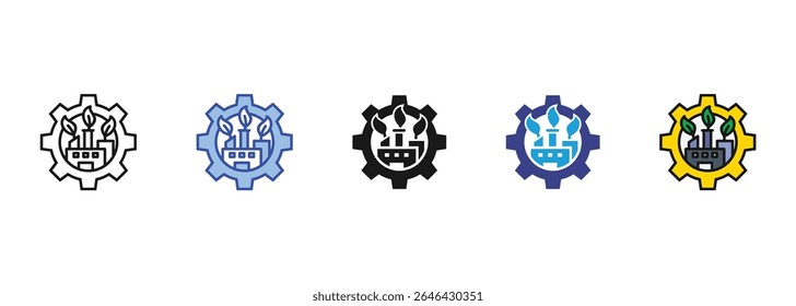 green factory icon sets collection multi style