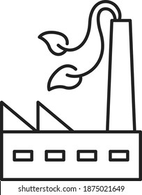 Green factory icon , vector