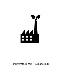 ilustración vectorial de icono de fábrica verde