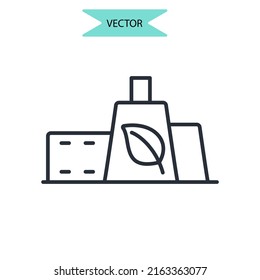 green factory icons  symbol vector elements for infographic web