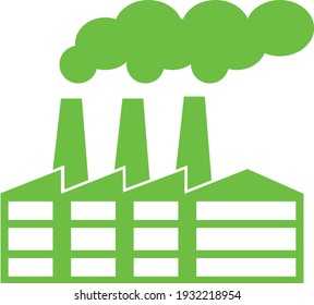 Green factory pictogram. Vector ecological industry concept icon illustration.
