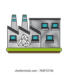 Green factory symbol