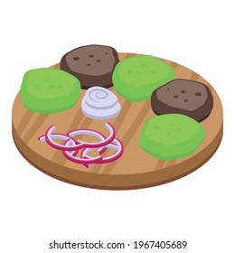 Green falafel icon. Isometric of Green falafel vector icon for web design isolated on white background