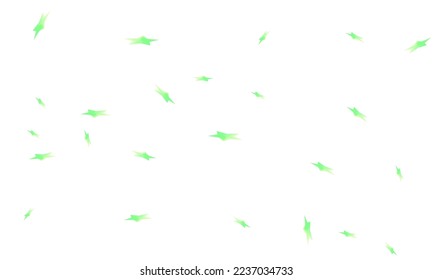 Green falling gradient stars on white background
