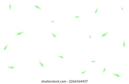 Green falling gradient stars on white background