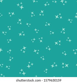 Green Falling star icon isolated seamless pattern on green background. Shooting star with star trail. Meteoroid, meteorite, comet, asteroid, star icon.  Vector Illustration