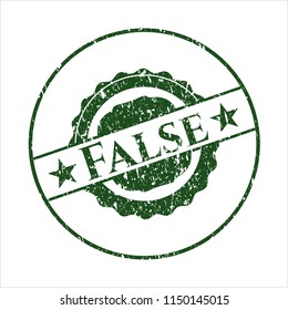 Green False distressed rubber seal with grunge texture