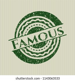 Green Famous distress rubber stamp