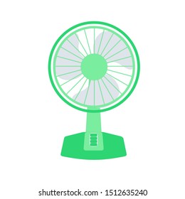 Green fan isolated. Flat design icon vector illustration.