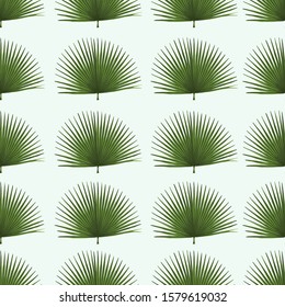 green fan palm leaf seamless pattern vector for wallpaper, background with editable eps file
