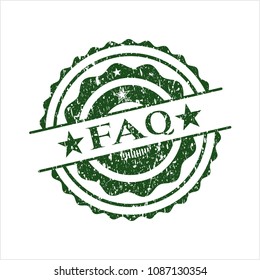  Green FAQ distressed with rubber seal texture