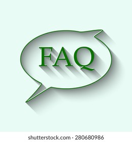 Green FAQ icon with shadow