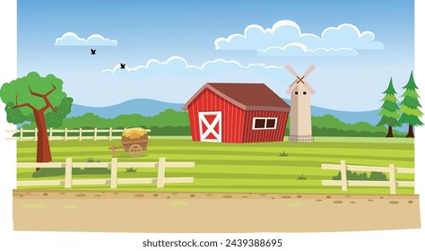 Green farm for animation 2d Animation cartoon animation and print 